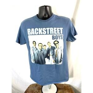 Backstreet Boys Graphic T Shirt Blue Medium Y2K